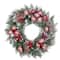 Haute Decor 24" Pre-Lit Frosted Ithica Pine Wreath, Soft White LED Lights